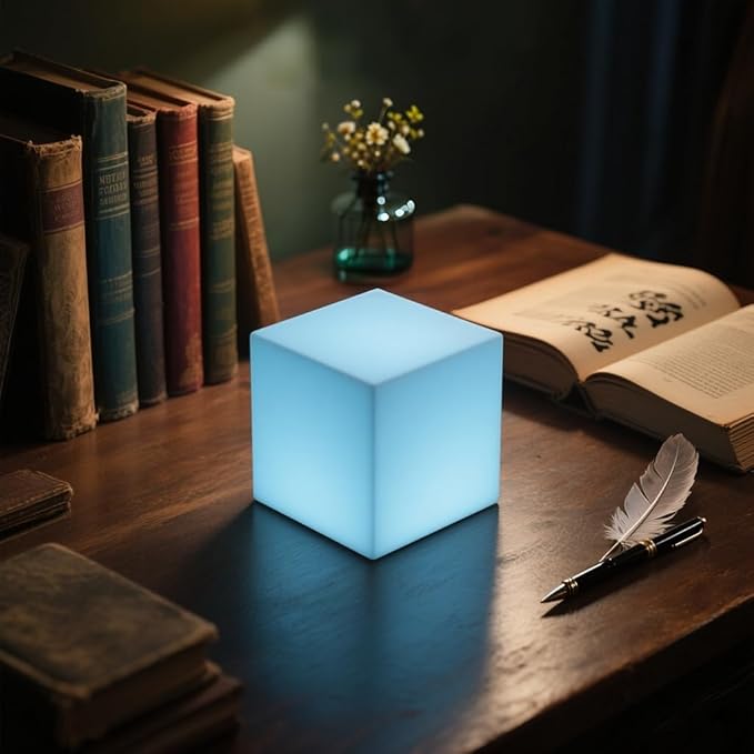 4-inch LED Cube Light, 16 RGB Color Changing Tesseract Cube Lamp