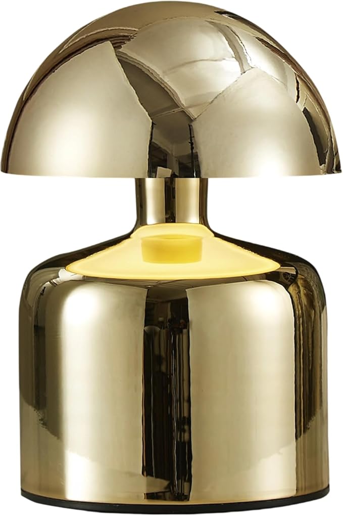 Modern Cordless Mushroom Small Table Lamp Touch LED Lamp, 3-Way Dimmable