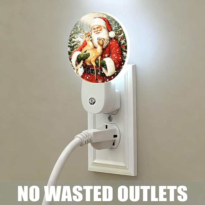 Plug-in Festive Christmas Scene Night Light Santa Claus