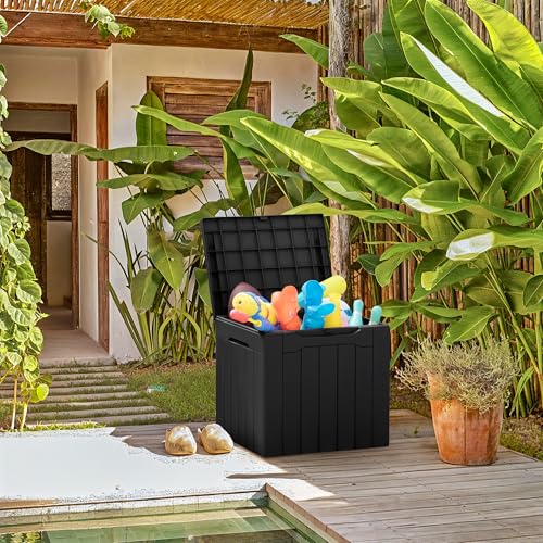 31 Gallon Resin Deck Box All Weather Outdoor Storage Boxes for Patio Furniture Set