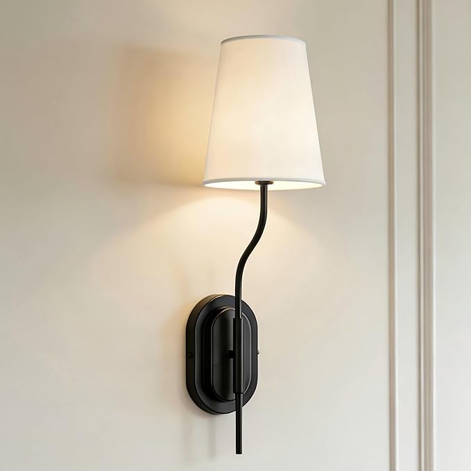 Modern Elegant Cone Linen Wall Sconce