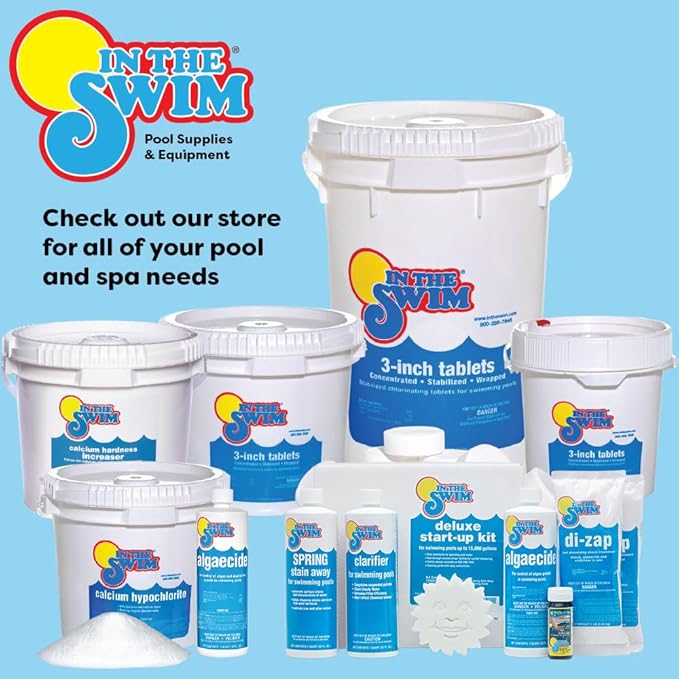 In The Swim Super Chemical Value Kit and Chlorine Bundle - Pre-Measured Kit for Seasonal Maintenance - 50lb Bucket 3-Inch Chlorine Tablets - Inground and Above Ground Pools Up to 35K Gallons