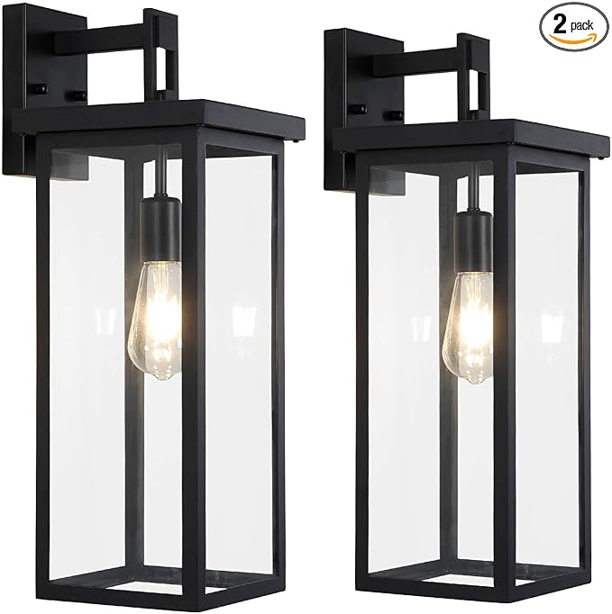 tewei 2 Pack Large Size Outdoor Wall Lantern Exterior Wall Light Fixture