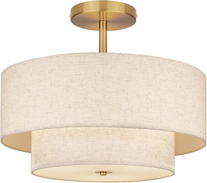 18 Inch Large Semi Flush Mount Ceiling Light Fixture