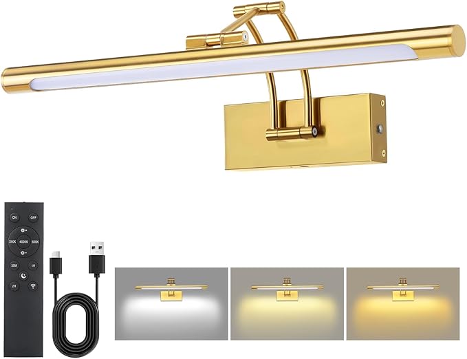 16“ Picture Lights for Wall Battery Operated, Wireless Picture Light