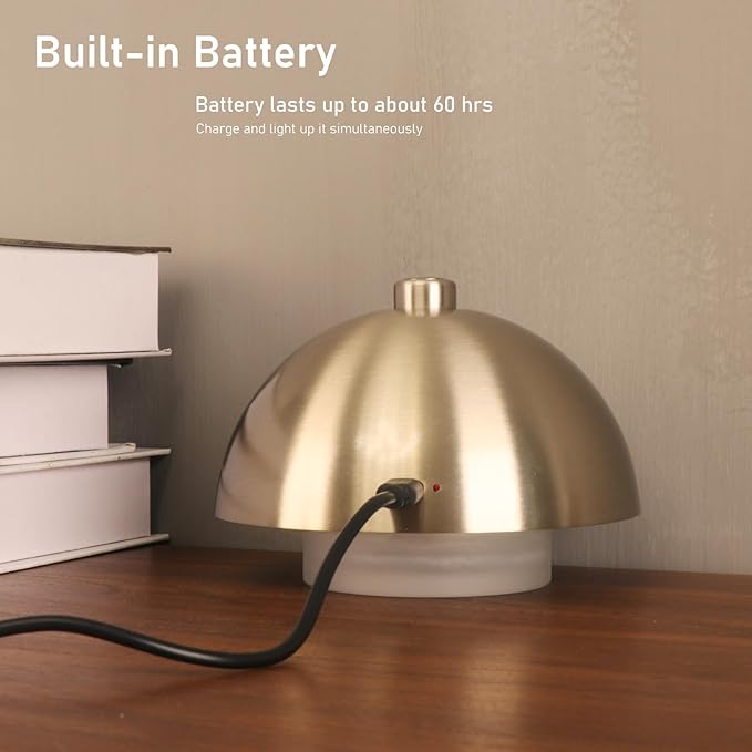 Modern Table Lamp Cordless Portable Desk Lamp, 2700K Stepless Dimming