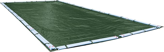 Robelle 25 x 50 ft Professional Green Winter Pool Cover for Inground Pools, 5 ft Overlap (30 x 55 ft Cover Size), Solid 12 x 12 Scrim, 3.7 oz/yd2, 15-Year Warranty, Style: 372550RA