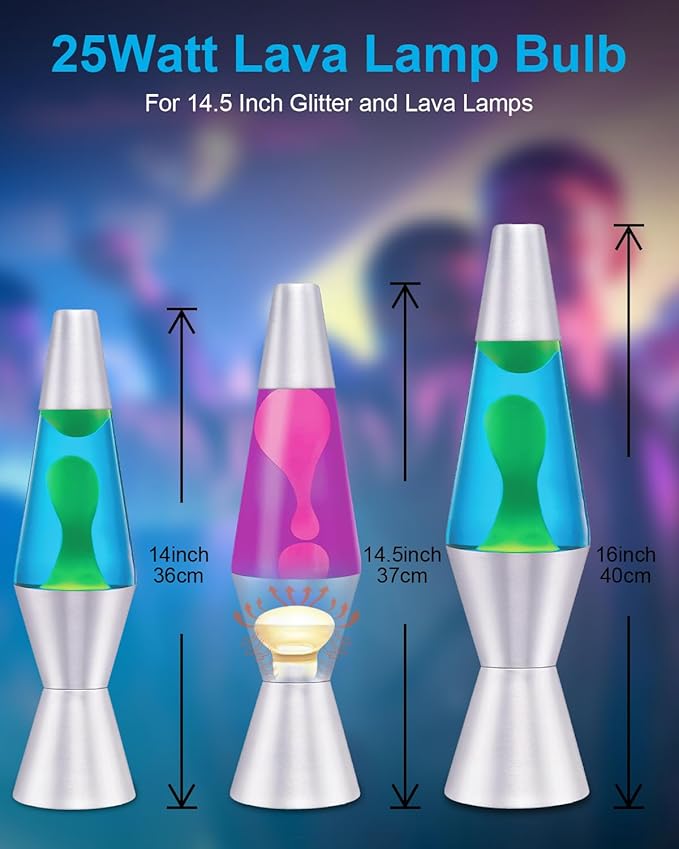 6-Pack Replacement Bulbs for Lava and Glitter Lamps - 25W R39 E17 Reflector