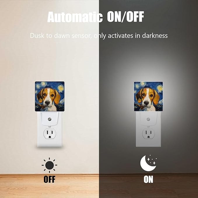 Lights by Night Decorative LED Night Light, Starry Night Beagle Hound Night