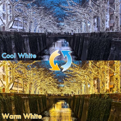 Solar Christmas String Lights Outdoor 2Pack 200LED (2 Count)