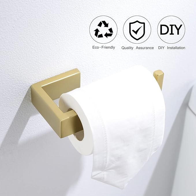 Gold Towel Bar Set 4 Pieces Bathroom Hardware Set Wall Mounted Stainless Steel
