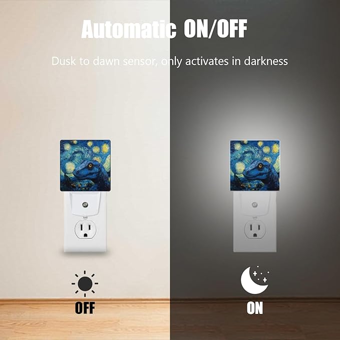 Lights by Night Decorative LED Night Light, Starry Night Funny Dinosaur Night