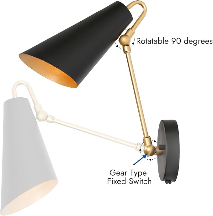 KSANA Swing Arm Wall Lamp, Modern Adjustable Arm Light Fixture