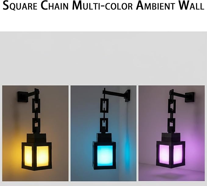 Timer-Enabled Pixelated Lantern Night Light, 16-Color RGB LED Mood Lamp