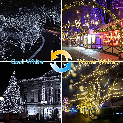 Solar Christmas String Lights Outdoor 2Pack 200LED (2 Count)