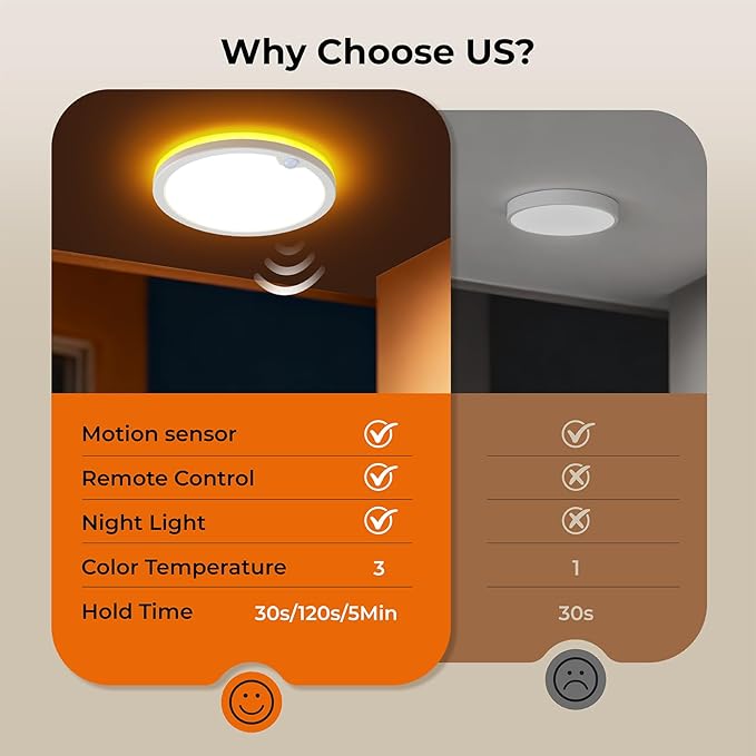 Motion Sensor Ceiling Light