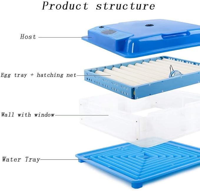 128 Eggs Incubators Automatic Turning, Poultry Digital Temperature Control for Chickens Ducks Birds Family Use