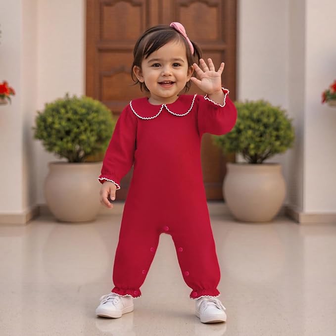 Merqwadd Baby Coming Home Outfit Boy Girl Cotton Long Sleeve Romper Jumpsuit Plain One-Piece Clothes
