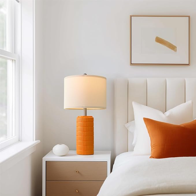 PoKat 23" Orange Table Lamps Decor