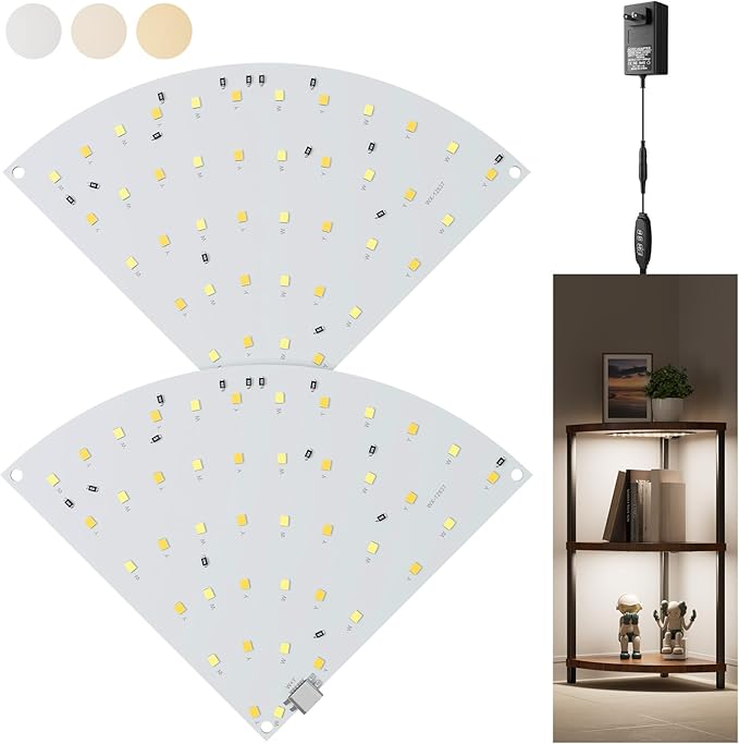 2-Pack Under Shelf Lighting for 3 Tier Corner Shelf Stand, Ultra-Bright 10