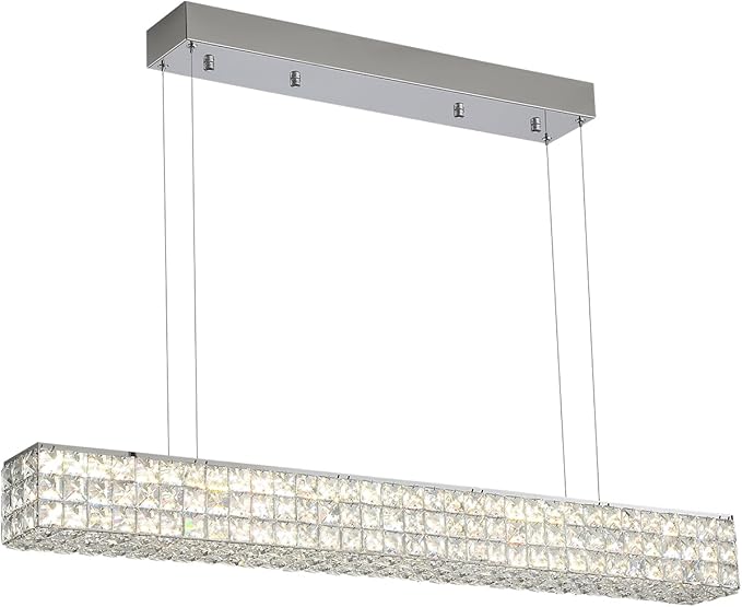Modern Crystal Chandelier Silver Rectangular Crystal Chandelier Contemporary