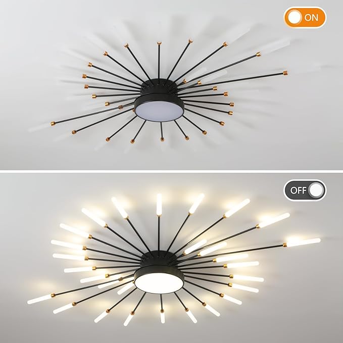 ziidoo Modern Ceiling Light, 28+1 Lights Metal Firework Designed Chic Led