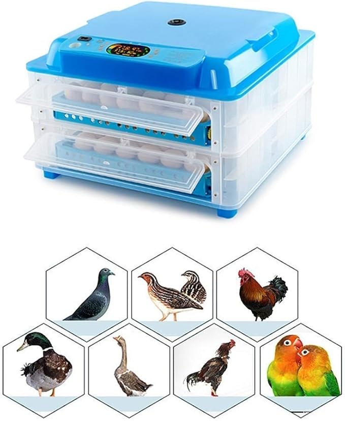 128 Eggs Incubators Automatic Turning, Poultry Hatcher Digital Temperature Control for Chickens Ducks Birds Family Use,