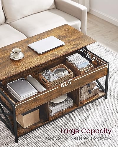 Lift Top Coffee Table with Storage Shelf