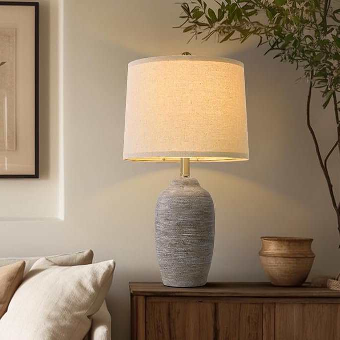 24.5" Handcrafted Ceramic Table Lamp