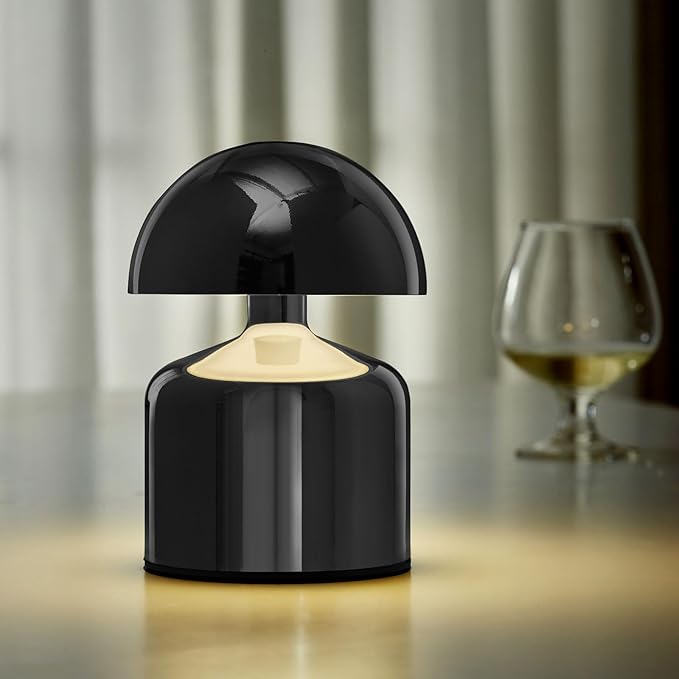 Modern Cordless Mushroom Small Table Lamp Touch LED Lamps, 3-Way Dimmable