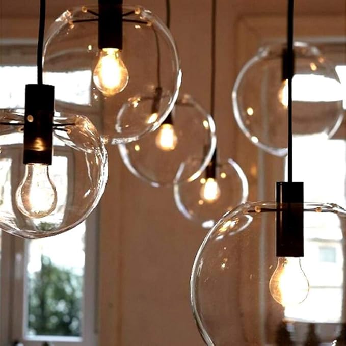 E27 Industrial Clear Glass Globe Shade Pendant Lighting Modern Kitchen LOFT