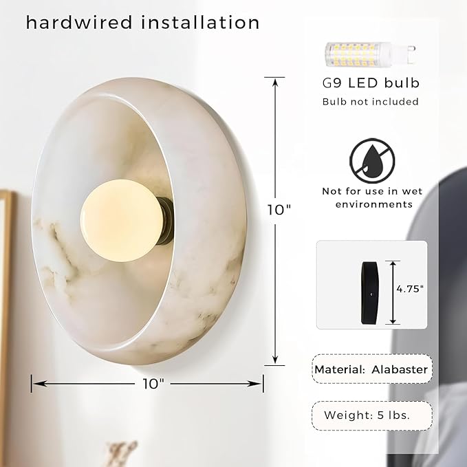 Artistic Alabaster Wall Sconce