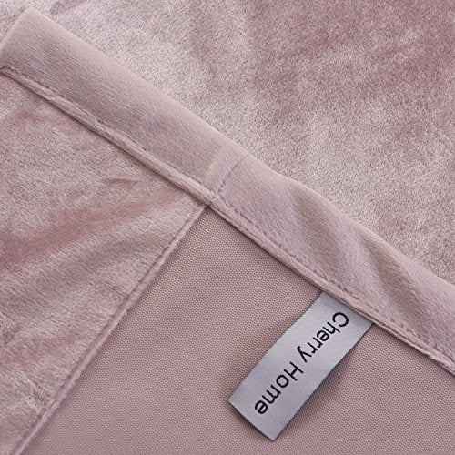 Super Soft Luxury Velvet Curtains Set of 2 Pink Flannel Blackout Drapes Grommet Draperies Eyelet 52Wx108L inch