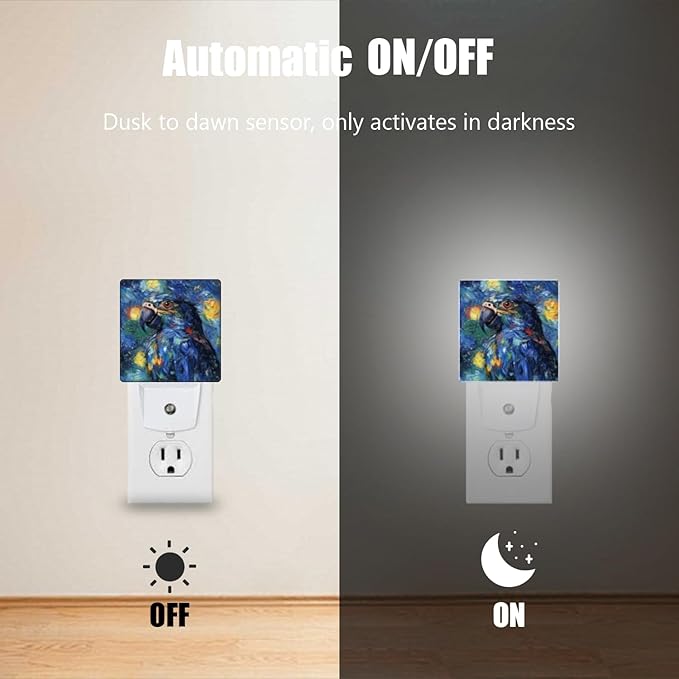 Lights by Night Decorative LED Night Light, Starry Night Mimicking Parrot Night