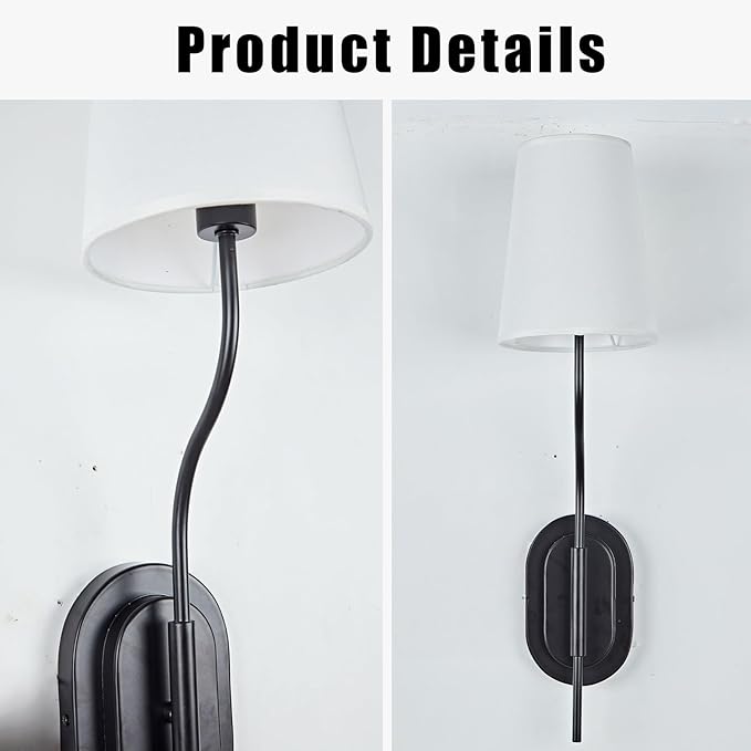 Modern Elegant Cone Linen Wall Sconce