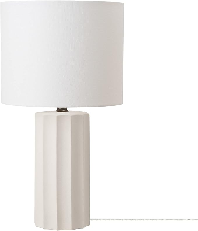 GLOBE Electric 65922 20" Table Lamp, Ribbed Concrete Finish
