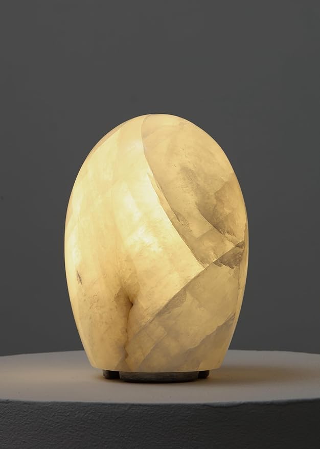 Natural Calcite Stone Lamp – Handcrafted from Solid Crystal Stone, Dimmable