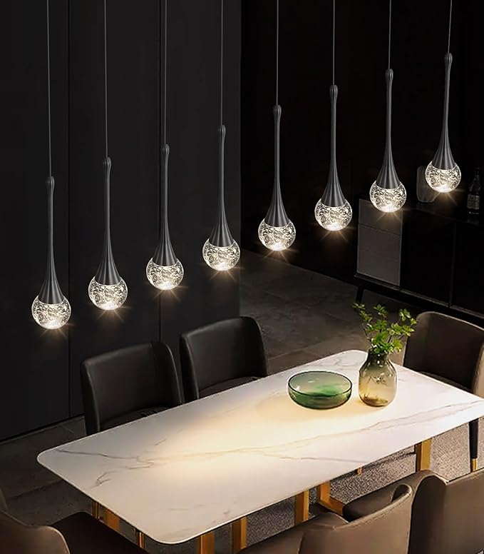 8 Light Modern Glam Crystal Rectangular Chandelier