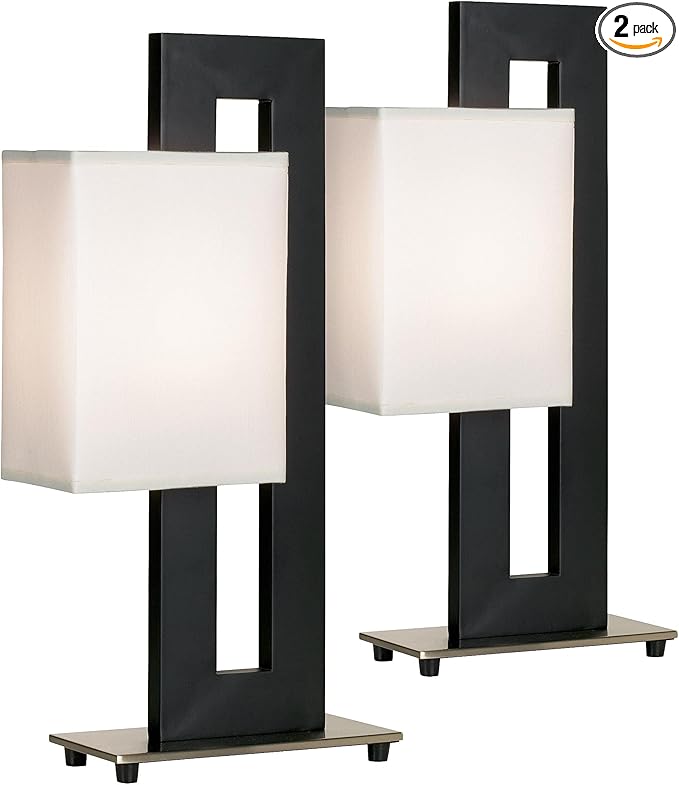 360 Lighting Floating Square 20 1/2" High Small Modern Accent Table Lamps Set