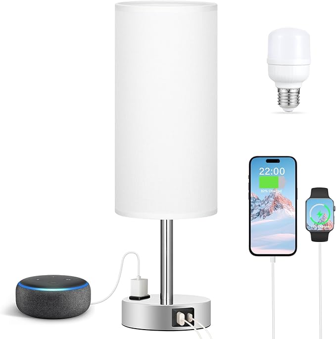 Fenmzee White Touch Bedroom Table Lamp