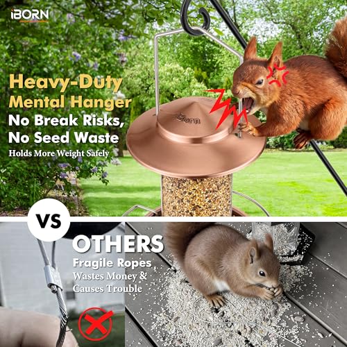 Bird feeders for Outdoors Metal Chew Resistant Copper