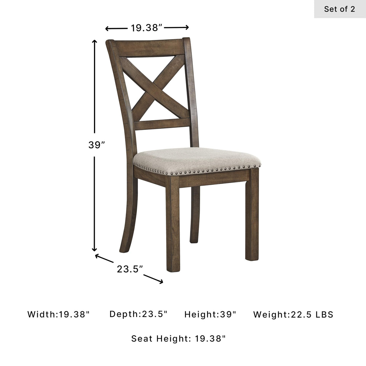 Moriville Upholstered Dining Chairs Set of 2 (2 Count)