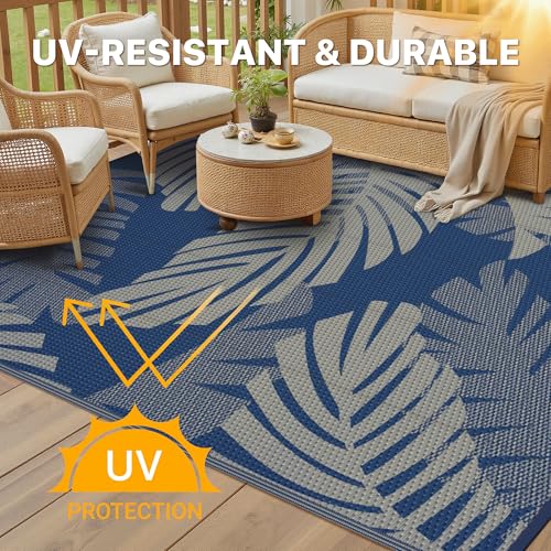 Outdoor Rug Waterproof Plastic Rugs for Patio (40 Sq Ft)