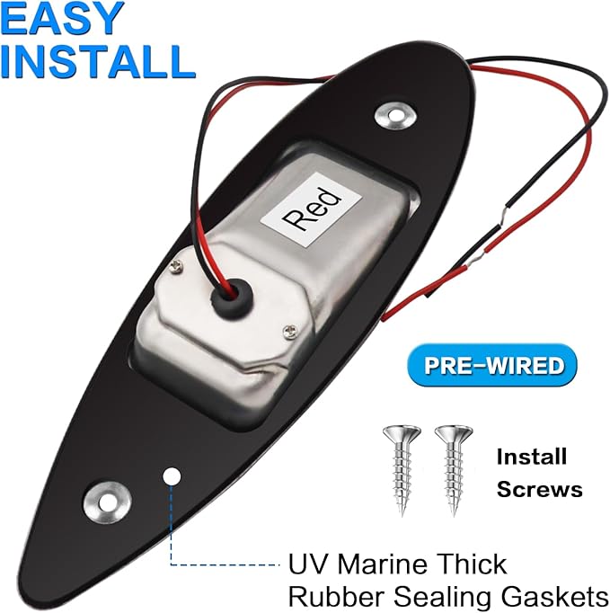 12V LED Navigation Boat Lights Teardrop Type Side Bow Light Waterproof