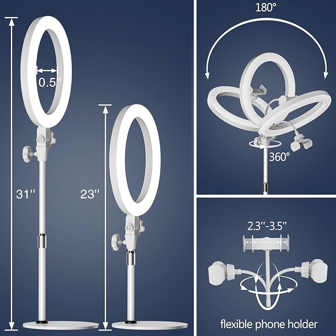Ring Light with Stand, Zoom Lighting
