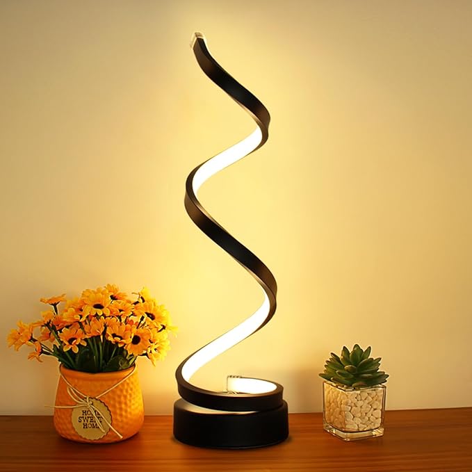 Modern Spiral Table Lamp, Dimmable Table Lamps