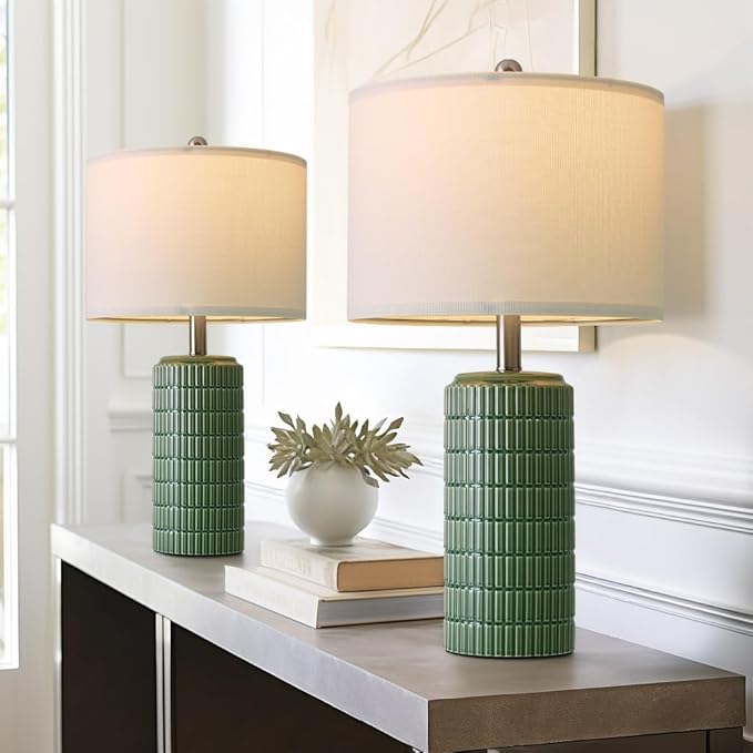 PoKat 24" Modern Ceramic Table Lamps Set of 2