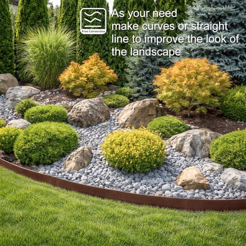 Landscape Edging 4 Inch Tall 150FT with 160Pcs Metal Spikes