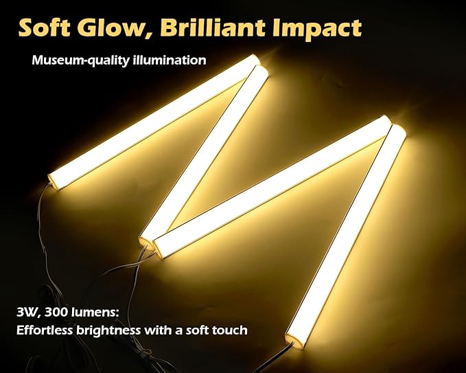 Cefrank V Shape Cabinet Lights, Warm White 4X 12 Inches V-Shape LED Light Bars