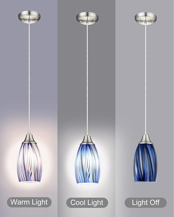 Dark Blue Glass Mini Pendant Lights